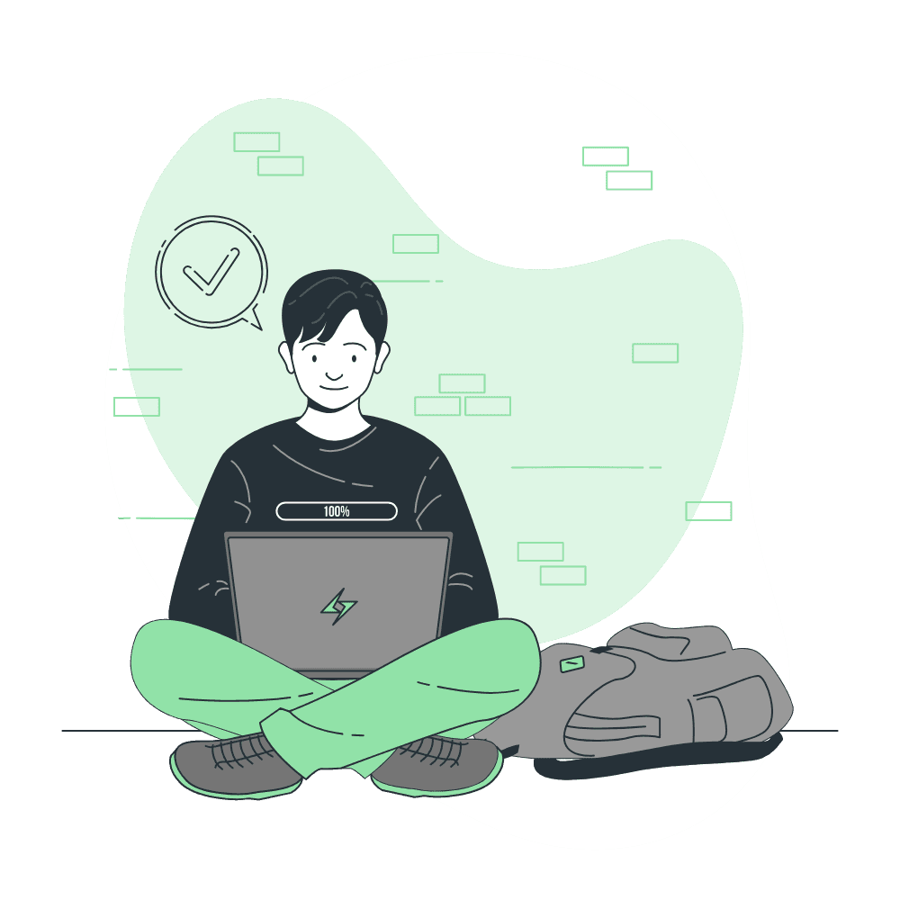 Happy student using OLLA platform